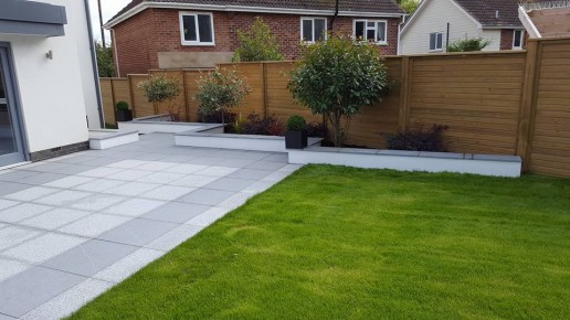 Garden, fence & trees