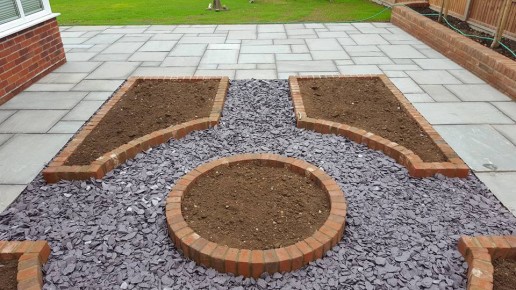 Garden flower beds & stones