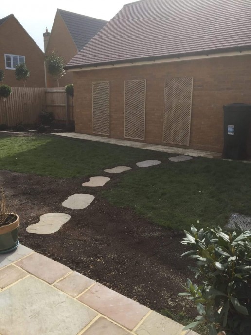 Garden with stepping stones