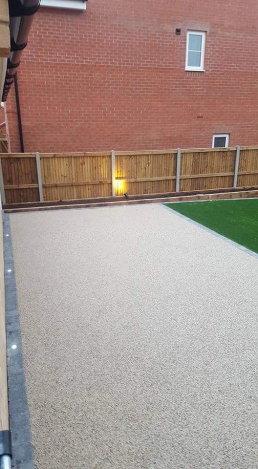 Gravel outside house in garden